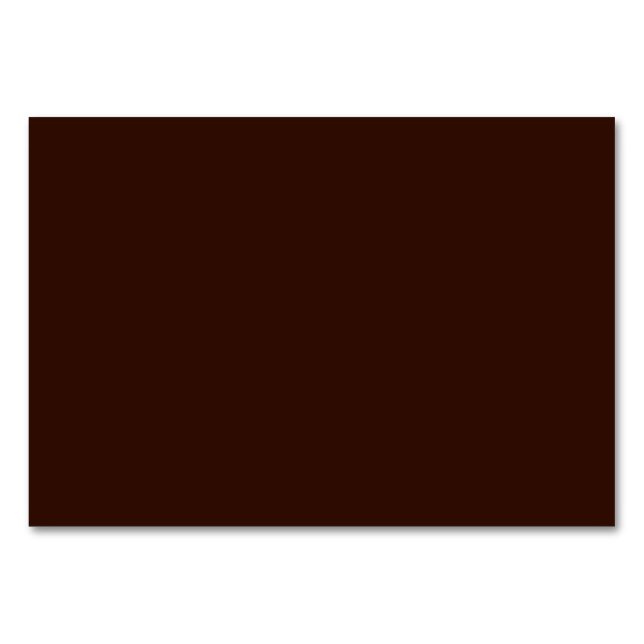 Deep Rich Brown color background Customizable Table Number (Front)