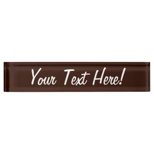 Deep Rich Brown color decor Customizable Name Plate