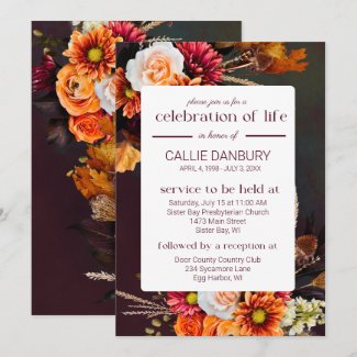 Deep Rich Florals Funeral Celebration of Life