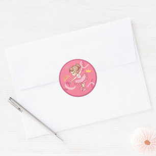 Deep rose border ballerina sticker