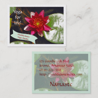 Deep Rose Colored Lotus Blossom Customizable Business Card