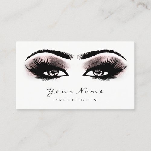 Deep Rose Glitter Makeup Artist Lash Black White Appointment Card