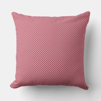 Deep Rose Red Tiny Check Outdoor  Pillow 20x20