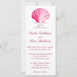 Deep Rose Sea Shells Wedding Invitation at Zazzle