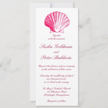 Deep Rose Sea Shells Wedding Invitation by OddballAffairs at Zazzle