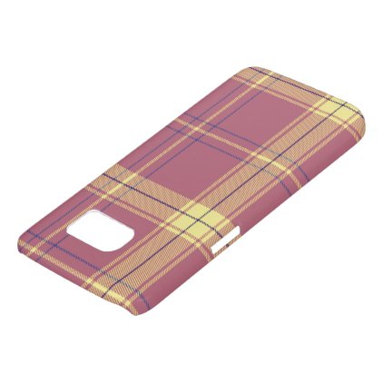 Deep Rose with Yellow Plaid Samsung Galaxy S7 Case