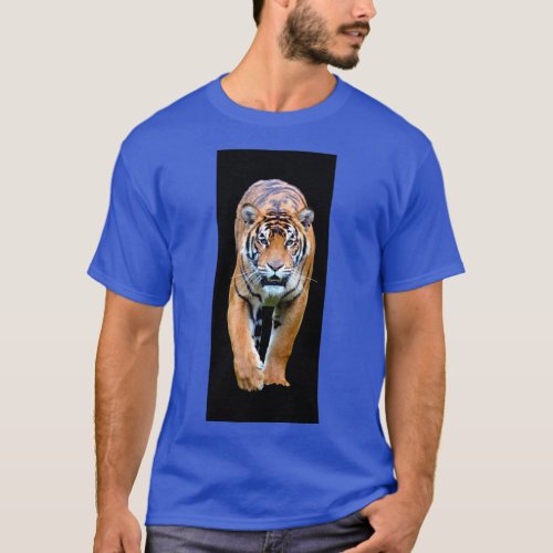 Deep Royal Blue Color Tiger Modern Template T_Shirt