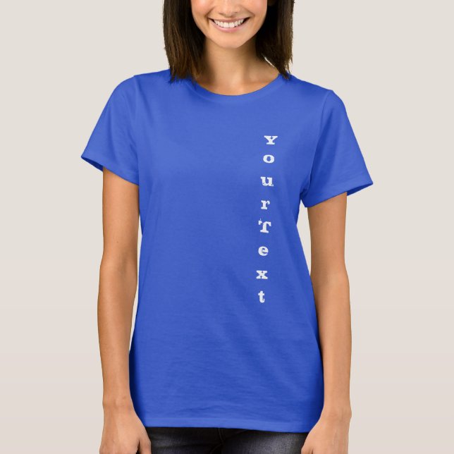 Deep Royal Blue Distressed Text Modern Elegant T-Shirt (Front)