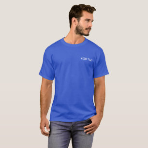 Deep Royal Blue Double Sided Add Your Text Men's T-Shirt