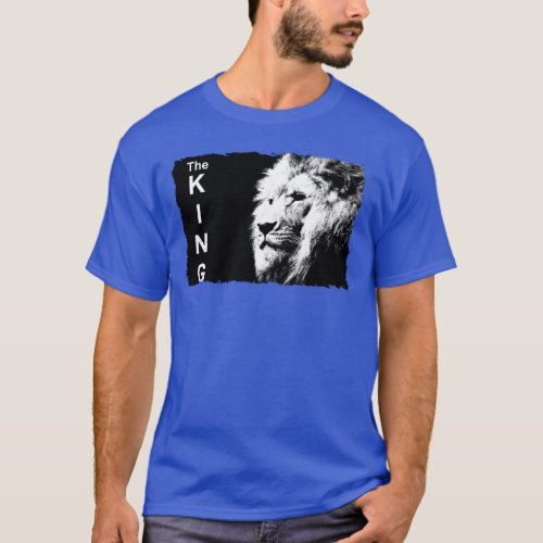 Deep Royal Blue Modern Pop Art Lion Head Elegant T_Shirt