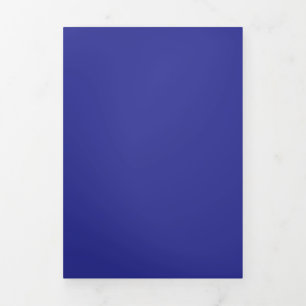 Deep Royal Blue Solid Color Background Tri-Fold Invitation