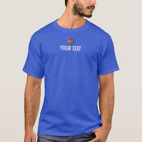 Deep Royal Blue Template Custom Mens Apparel T_Shirt