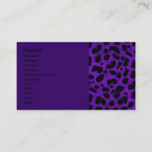 DEEP ROYAL PURPLE BLACK ANIMAL PRINT PATTERN DIGIT BUSINESS CARD
