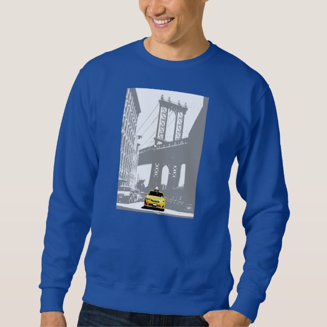 Deep Royal Template New York City Nyc Yellow Taxi Sweatshirt (Front)