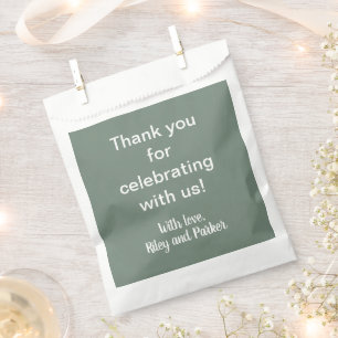 Deep Sage Green Favor Bag