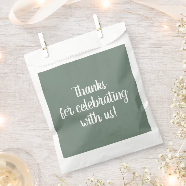 Deep Sage Green Favor Bag (Clipped)