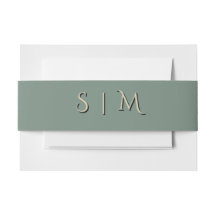 Deep Sage Monogram Wedding Belly Band