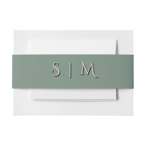 Deep Sage Monogram Wedding Belly Band