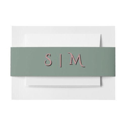 Deep Sage Monogram Wedding Belly Band