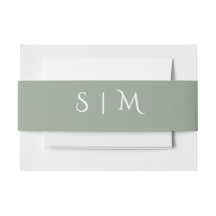 Deep Sage Monogram Wedding Belly Band