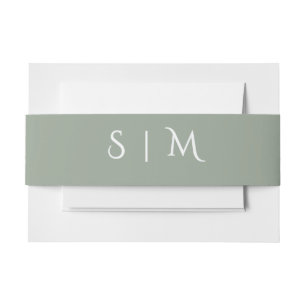 Deep Sage Monogram Wedding Belly Band