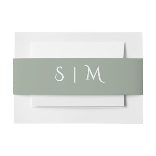 Deep Sage Monogram Wedding Belly Band