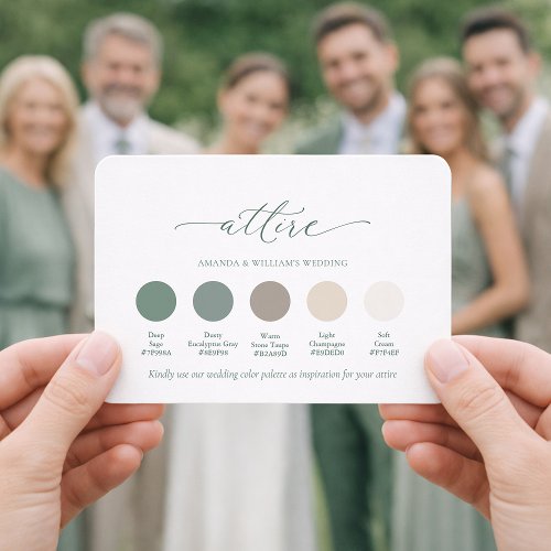 Deep Sage Wedding Attire Color Palette