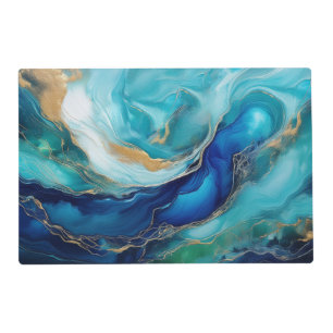 Deep Sea Abstract: Cobalt and Teal  Placemat
