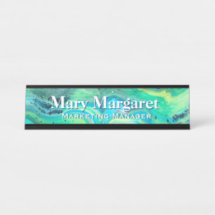 Deep Sea Acrylic Flow Art Desk Nameplate