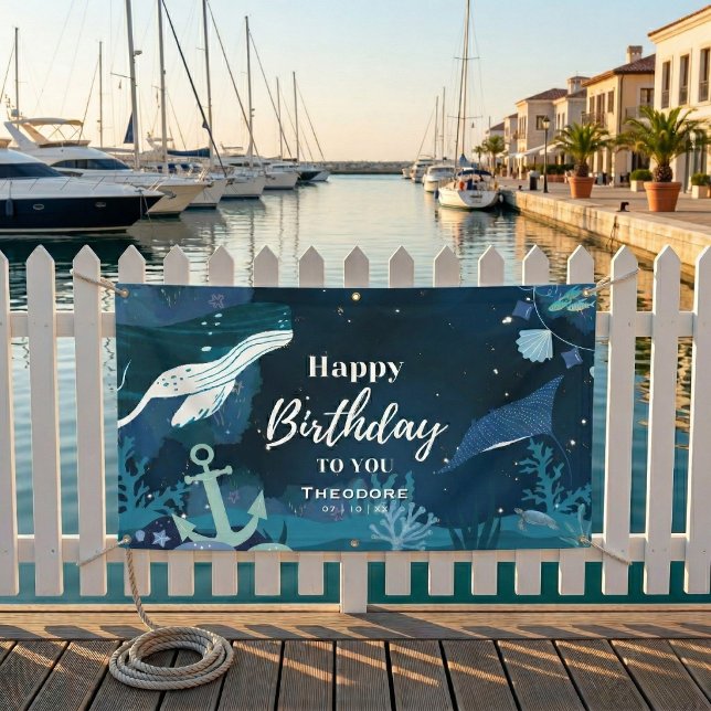 Deep Sea Birthday Adventure Banner (Anchors away for big fun.)