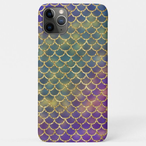 Deep Sea Blue Mermaid Scales Design iPhone 11 Pro Max Case