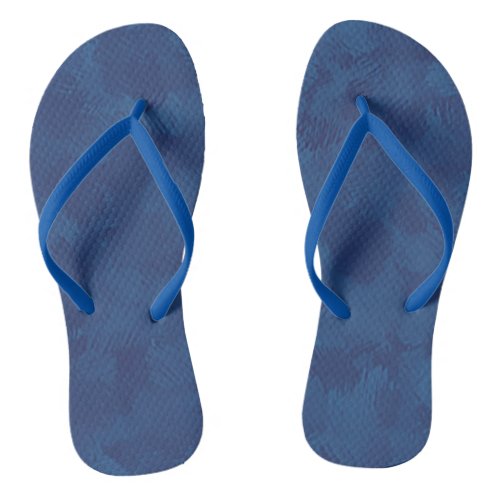 Deep sea blue pattern flip flops