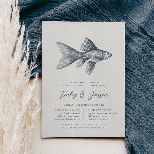 Deep Sea  Coastal Fish Rehearsal Dinner Invitation