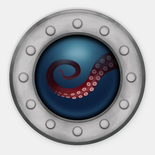 Deep Sea Creature in Porthole Submarine Nautical Sticker
