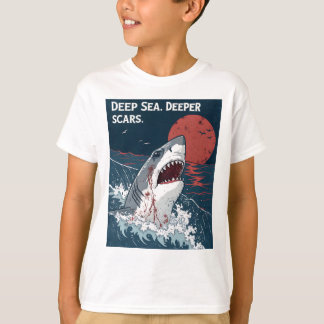 Deep Sea Deeper Scars Great White Shark T-Shirt