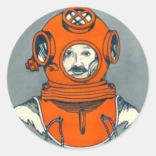 Deep Sea Diver 2 Classic Round Sticker