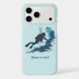 Deep Sea Diver Diving Underwater Custom Name text iPhone 17 Pro Max Case