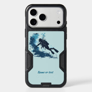 Deep Sea Diver Diving Underwater Custom Name text iPhone 17 Pro Max Case
