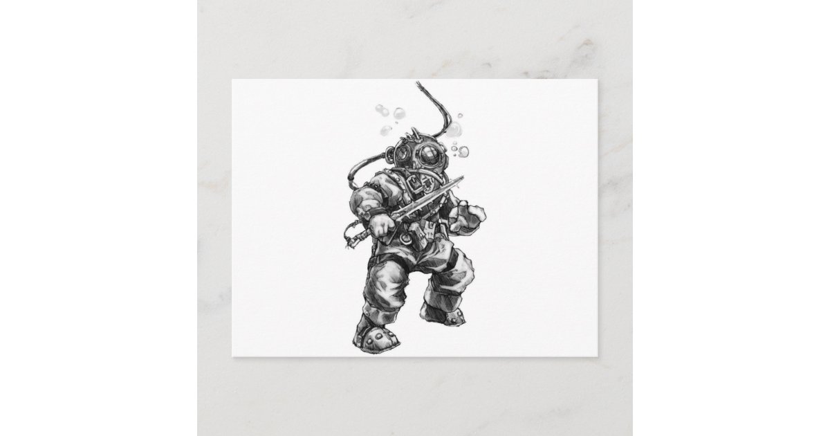 Deep Sea Diver Postcard | Zazzle