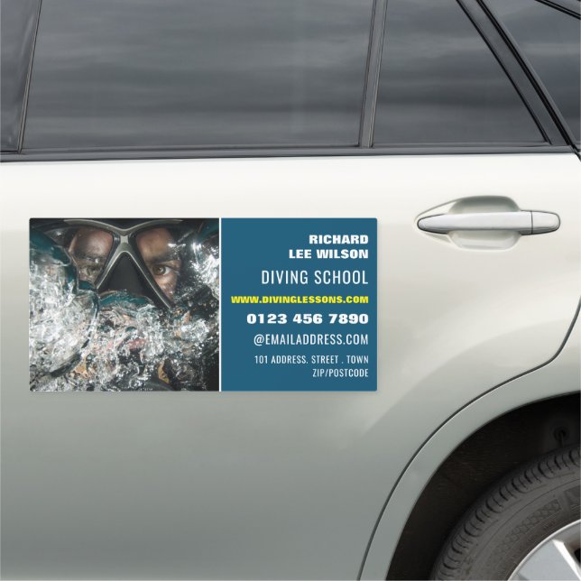Deep Sea Diver, Scuba Diving School/Store Car Magnet (In Situ)