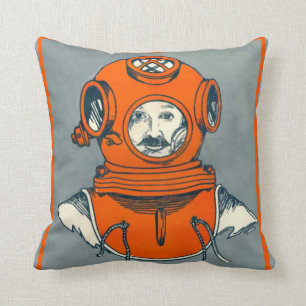 Deep Sea Diver Throw Pillow