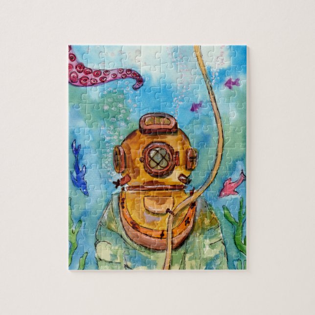 Deep Sea Diver Underwater Jigsaw Puzzle (Vertical)