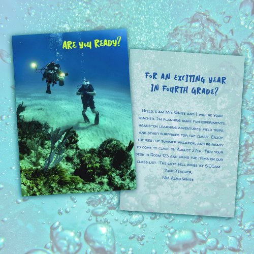 Deep Sea Divers Teacher Welcome Students Card