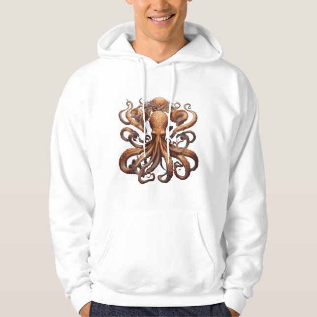 Deep Sea Explorer Octopus T-Shirt Hoodie (Front)
