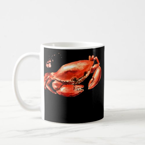 Deep Sea Fisherman Gift Red Crab Watercolor Coffee Mug