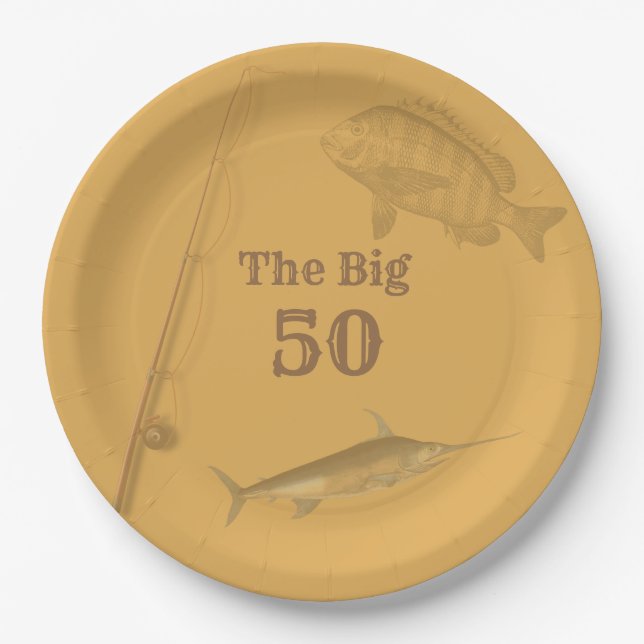 Deep Sea Fishing Birthday Party Theme Paper Plates (Front)