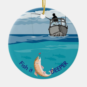 Deep Sea Fishing Ceramic Ornament