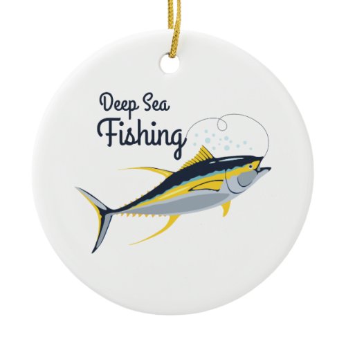 Deep Sea Fishing Ceramic Ornament