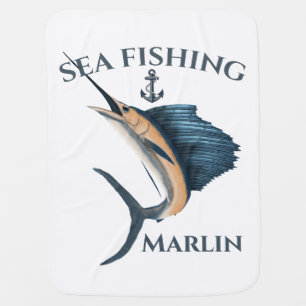 Deep Sea Fishing Marlin Baby Blanket