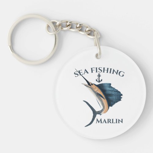 Deep Sea Fishing Marlin Keychain